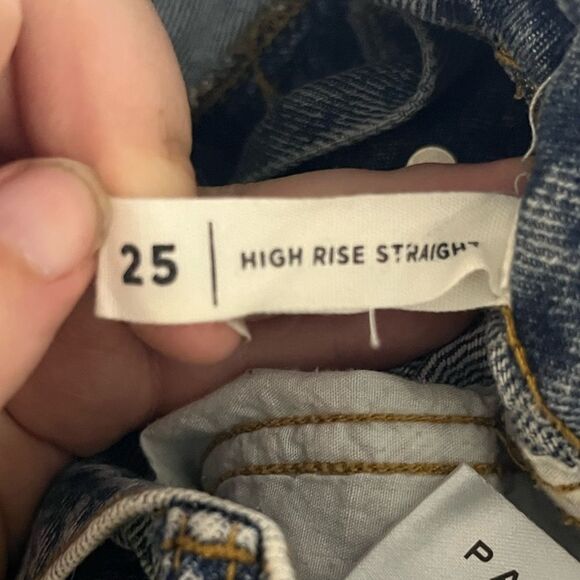 Pacsun Denim High Rise Straight Leg Acid Wash Jeans Button Fly Size 25 - Picture 5 of 8